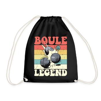 Boulespieler Boulekugel für Bouler Petanque Boule - Turnbeutel - Schwarz - Vorne