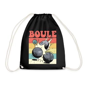 Boulespieler Boulekugel für Bouler Petanque Boule - Turnbeutel - Schwarz - Vorne