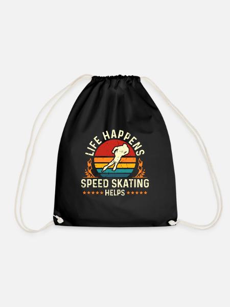 Speed Skating Life Happens Speed Skating Skaters - Turnbeutel - Schwarz