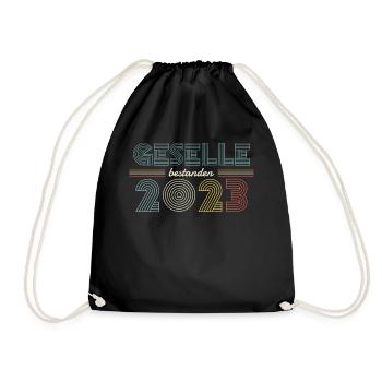 Ausbildung 2023 Abschluss bestanden Vintage Azubi - Turnbeutel - Schwarz - Vorne
