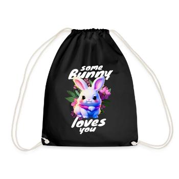 Le lapin de Pâques doux vous apporte de l’amour - Sac de sport léger - noir - Devant