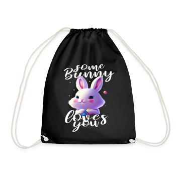 mignon lapin de Pâques vous aime - Sac de sport léger - noir - Devant
