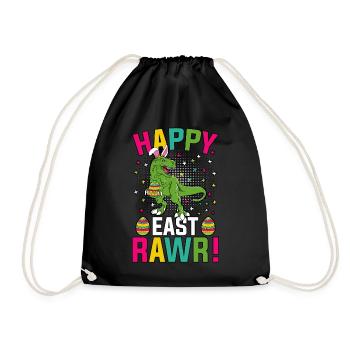 Happy East Rawr Pâques T-Rex - Sac de sport léger - noir - Devant