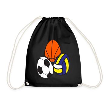 Sports Football Athletics Basketball - Drawstring Bag - black - Front
