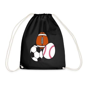 American Football Fußball Sport Baseball - Drawstring Bag - black - Front
