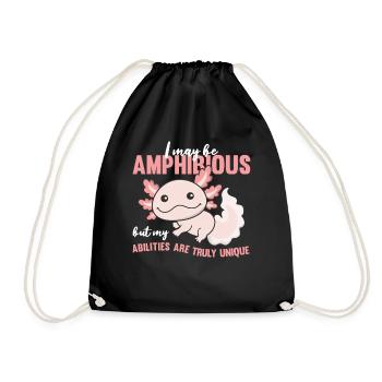 Axolotl Amphibiens Salamandre mignonne axolotl - Sac de sport léger - noir - Devant