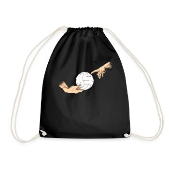 Beachvolleyball Volleyball Volleyballer Vintage - Turnbeutel - Schwarz - Vorne