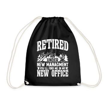 Retired under new Managment new Office - Drawstring Bag - black - Front