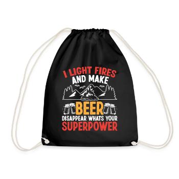 J’allume le Feu et je fais disparaître la Bière - Sac de sport léger - noir - Devant