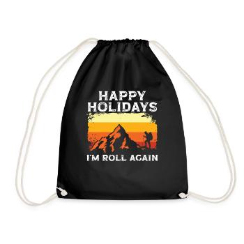 Happy Holidays and Hiking in the - Turnbeutel - Schwarz - Vorne