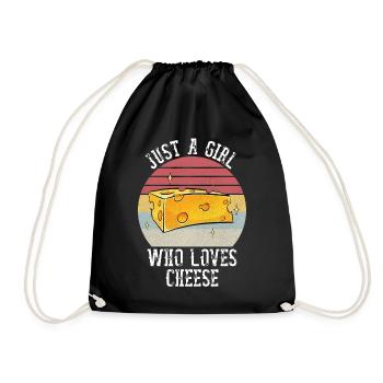 Just A Girl Who Loves Cheese Shirt Cheese Lover - Drawstring Bag - black - Front