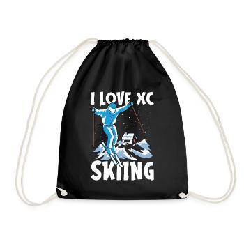 Cross Country Skiing I Love XC Skiing Winter Sport - Turnbeutel - Schwarz - Vorne