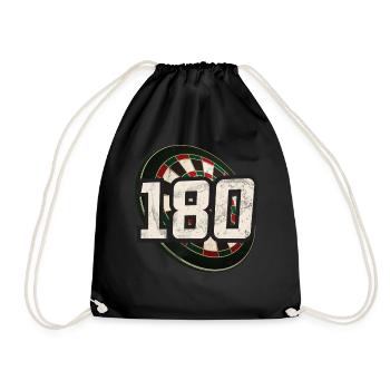 Retro Dartscheibe Dartboard 180 für Dartspieler - Turnbeutel - Schwarz - Vorne