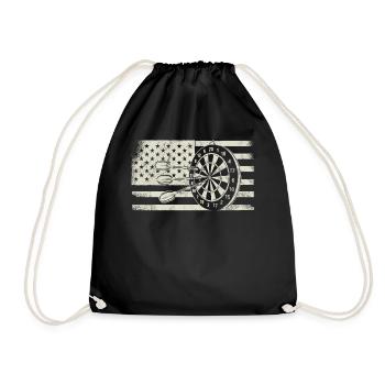 Retro dartboard Dartboard 180 for darts players - Drawstring Bag - black - Front