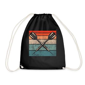 Retro dartboard Dartboard 180 for darts players - Drawstring Bag - black - Front