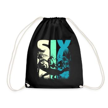 Dilophosaurus 6 ans Garçon 6ème anniversaire - Sac de sport léger - noir - Devant