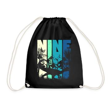 Dilophosaurus 9 ans Garçon 9ème anniversaire - Sac de sport léger - noir - Devant