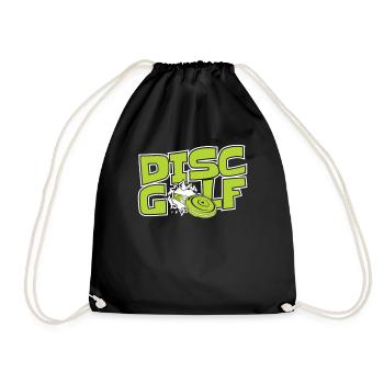 Disc Golf Disc Golfer Frisbee Golf Basket Disc - Drawstring Bag - black - Front