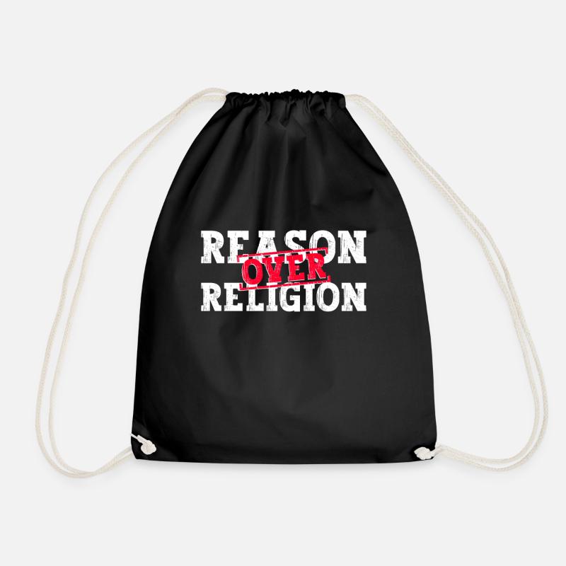 Reason instead of Religion - Atheist Atheism - Drawstring Bag - black