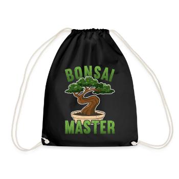 Bonsai-Baum - Turnbeutel - Schwarz - Vorne