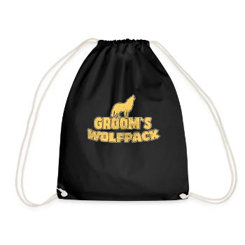 Groom's Wolf Pack - Drawstring Bag - black - Front