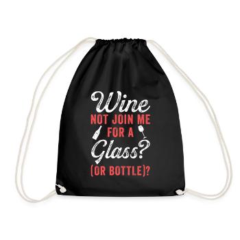 Wine Drinking Wine Tasting Wine Lover - Drawstring Bag - black - Front