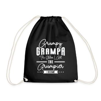 Grumpy Grandpa Vintage Typographie Vieille personne - Sac de sport léger - noir - Devant