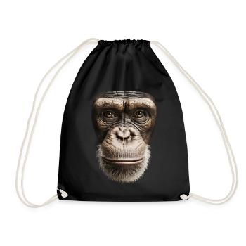 Funny Monkey T-Shirt - Drawstring Bag - black - Front