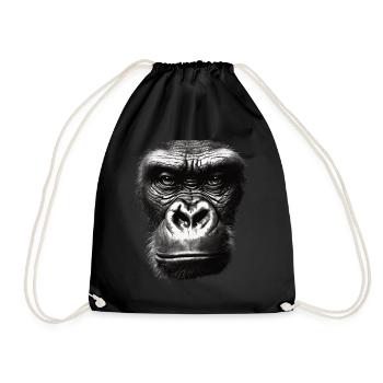 Funny Monkey T-Shirt - Drawstring Bag - black - Front