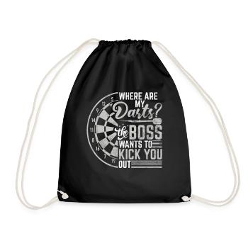 Retro dartboard Dartboard 180 for darts players - Drawstring Bag - black - Front