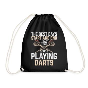 Retro dartboard Dartboard 180 for darts players - Drawstring Bag - black - Front