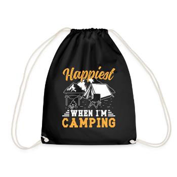 Happiest when i'm Camping - Turnbeutel - Schwarz - Vorne