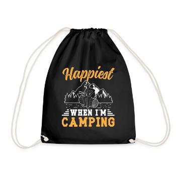 Happiest when i'm Camping - Turnbeutel - Schwarz - Vorne