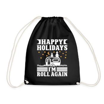 Holidays i'm roll again - Turnbeutel - Schwarz - Vorne