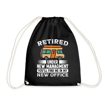 Retired under new Managment new Office - Drawstring Bag - black - Front