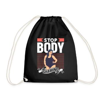 No more bodyshaming Annoying bodyshaming - Drawstring Bag - black - Front