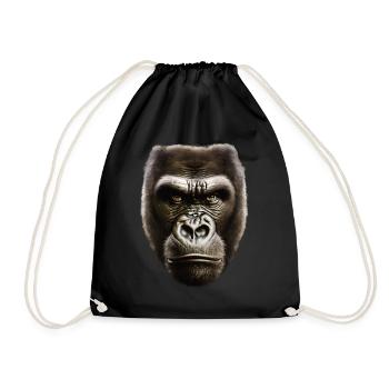 Funny Monkey T-Shirt - Drawstring Bag - black - Front