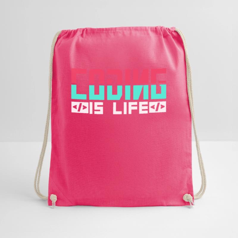 Coding is Life Programmer Coder Code Drawstring Bag