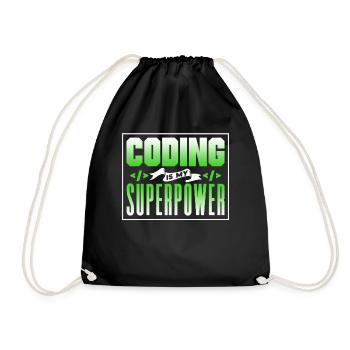 Coding Ist Meine Superkraft Coder Programmierer - Turnbeutel - Schwarz - Vorne