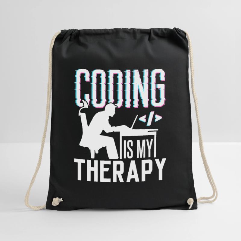Programmieren Ist Meine Therapie Code Coder Coding Turnbeutel