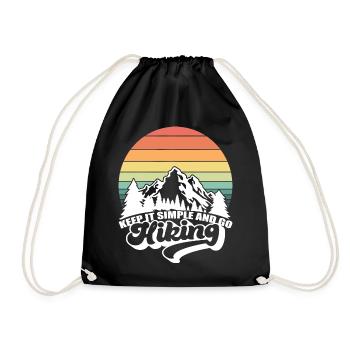 Keep It Simple And Go Hiking, Mountains Nature - Drawstring Bag - black - Front