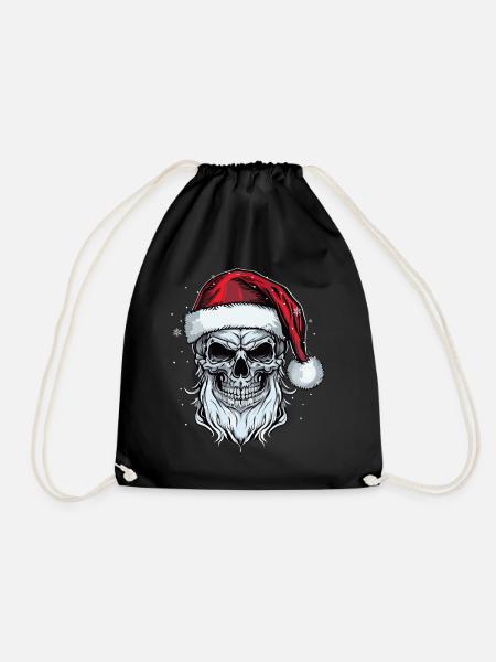 Santa Claus Skull Christmas Horror Metal Rock n Ro - Turnbeutel - Schwarz
