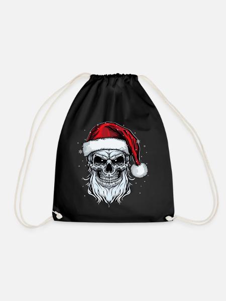 Santa Claus Skull Christmas Horror Metal Rock n Ro - Turnbeutel - Schwarz