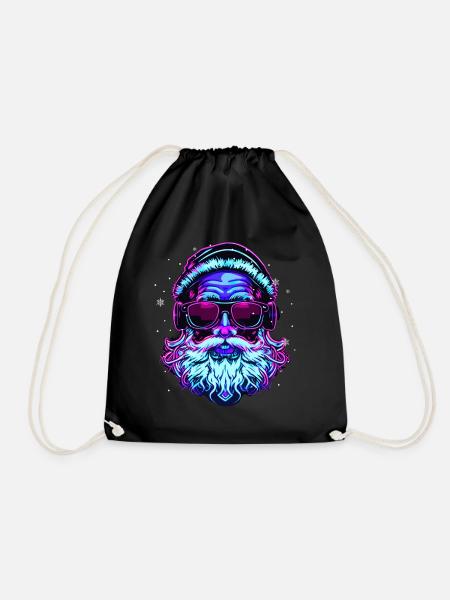 Vaporwave Santa Claus Christmas Japanese Aesthetic - Turnbeutel - Schwarz