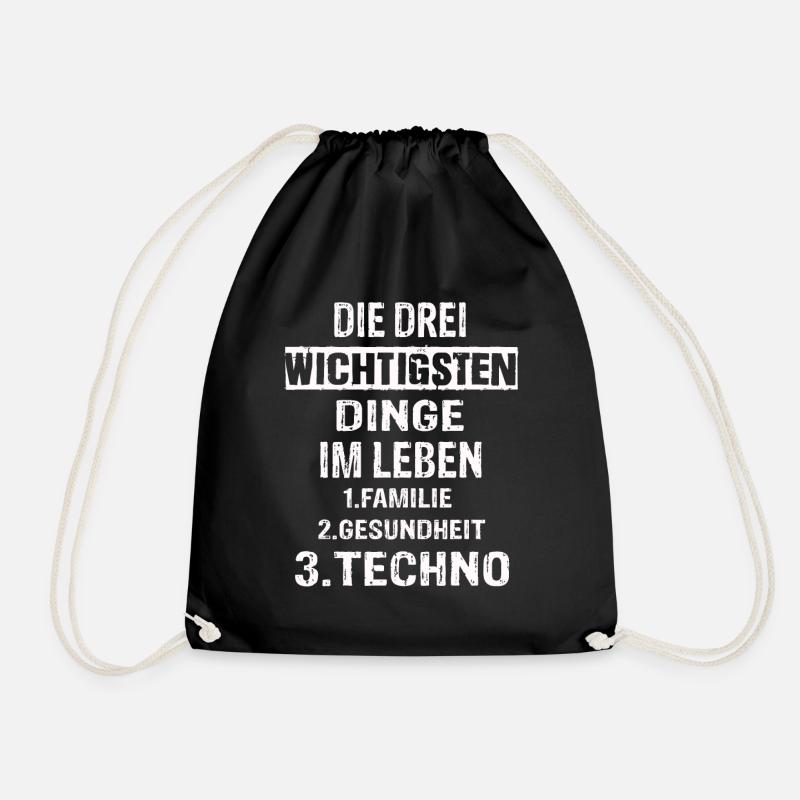 Techno - Turnbeutel - Schwarz