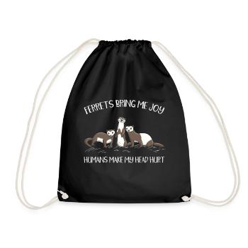 Animal Ferret Whisperer Wild Animal - Drawstring Bag - black - Front