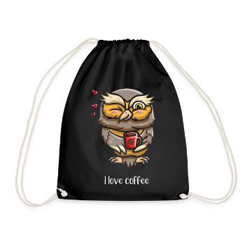 Noctambules Buveurs de caféine - Sac de sport léger - noir - Devant