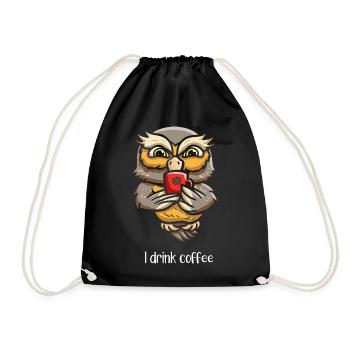 Je bois de l’oiseau contenant de la caféine - Sac de sport léger - noir - Devant