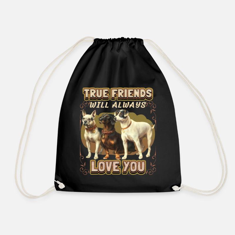Vintage Jack-Russell Terrier, Rauhaardackel Spruch - Turnbeutel - Schwarz