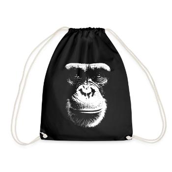 Funny Monkey T-Shirt - Drawstring Bag - black - Front